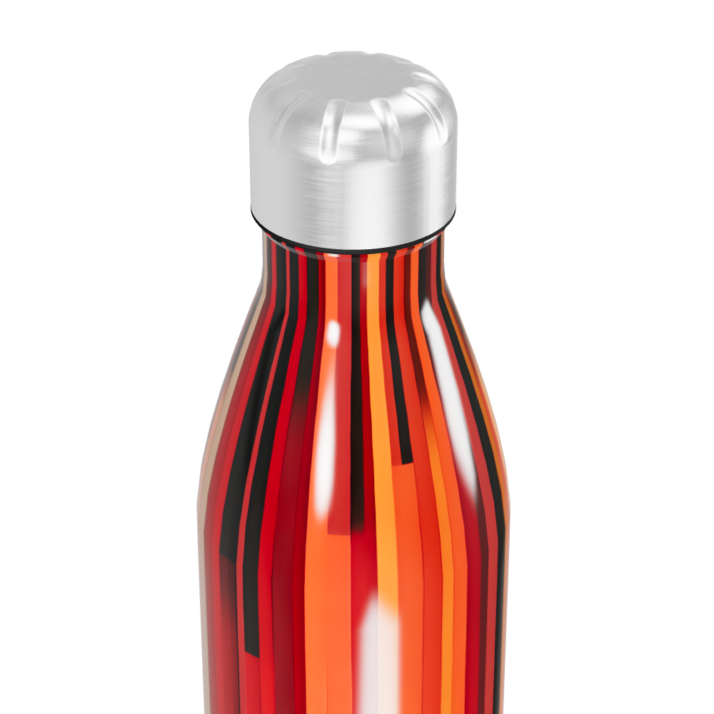 Garrafa Inox - Listrada Vermelha e Laranja