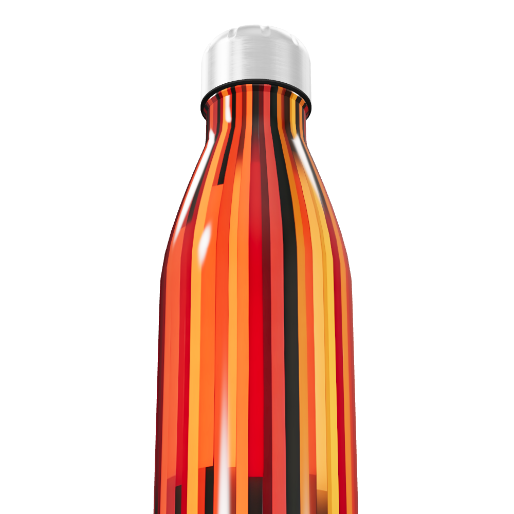 Garrafa Inox - Listrada Vermelha e Laranja
