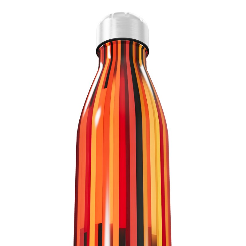 Garrafa Inox - Listrada Vermelha e Laranja