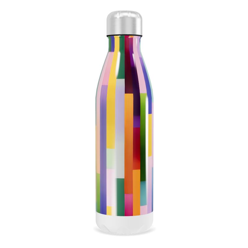 Garrafa Inox - Colorida com Estampa Geométrica