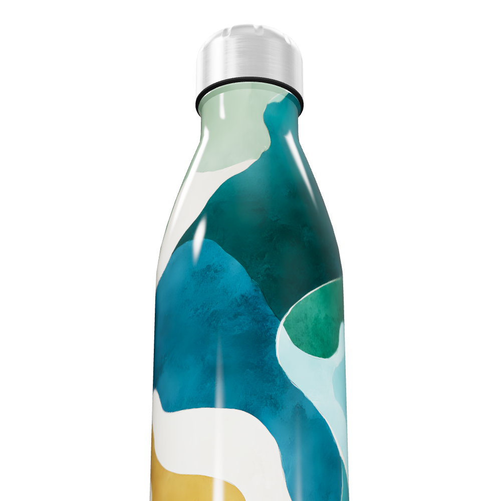 Garrafa Inox - Estampa Colorida Abstrata