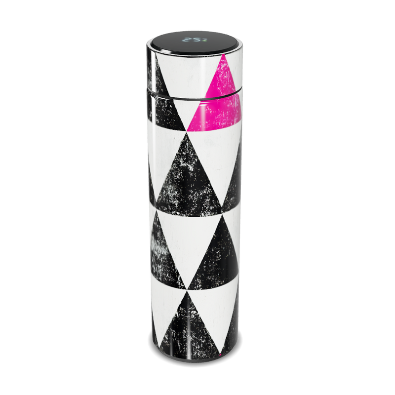 Garrafa Térmica Touch - Triângulos Preto e Rosa