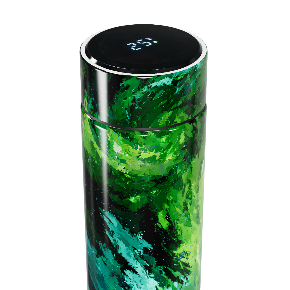 Garrafa Térmica Touch - Estampa Verde Abstrata