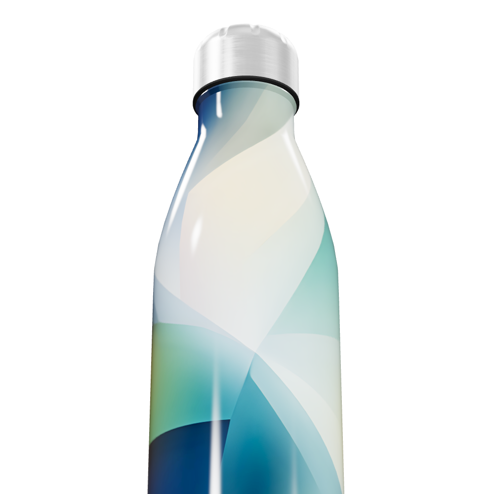 Garrafa Inox - Estampa Azul e Branca