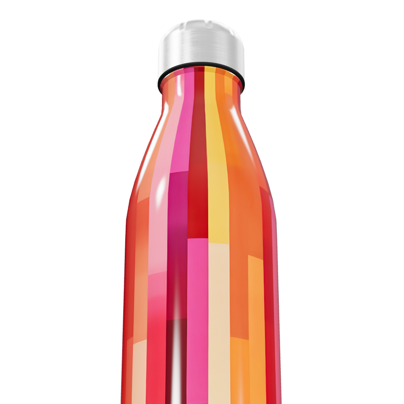 Garrafa Inox - Colorida com Estampa Geométrica
