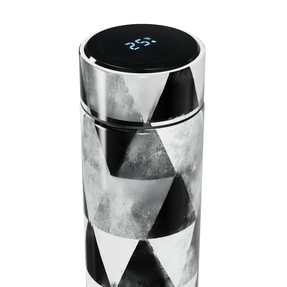 Garrafa Térmica Touch - Estampa Geométrica Preta