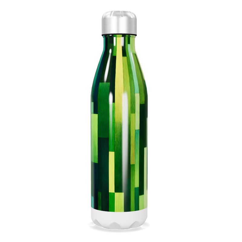 Garrafa Inox - Verde com Estampa Geométrica