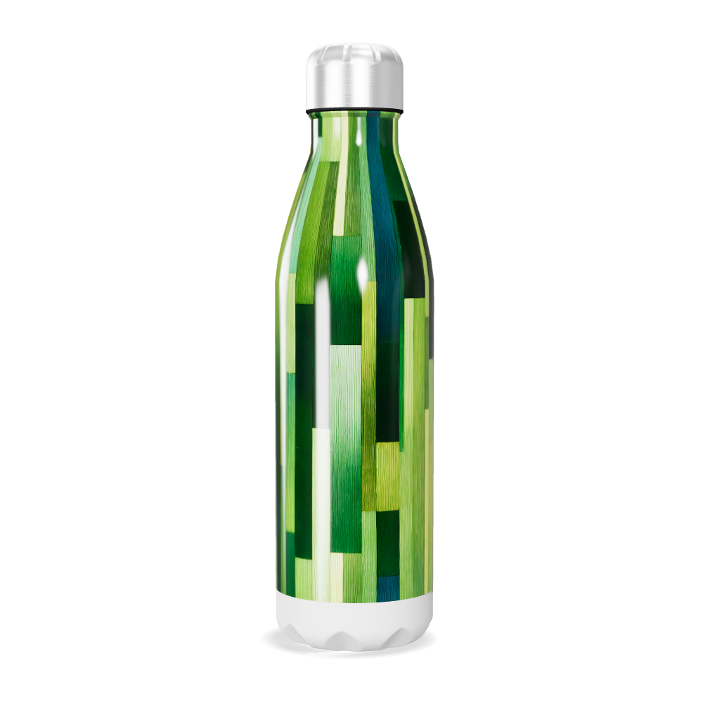 Garrafa Inox - Verde com Estampa Geométrica