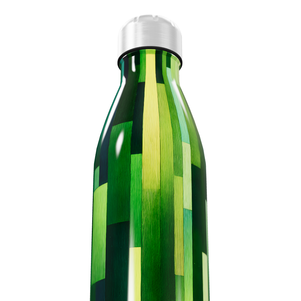 Garrafa Inox - Verde com Estampa Geométrica