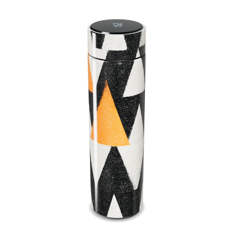 Garrafa Térmica Touch - Geométrica Preta e Laranja