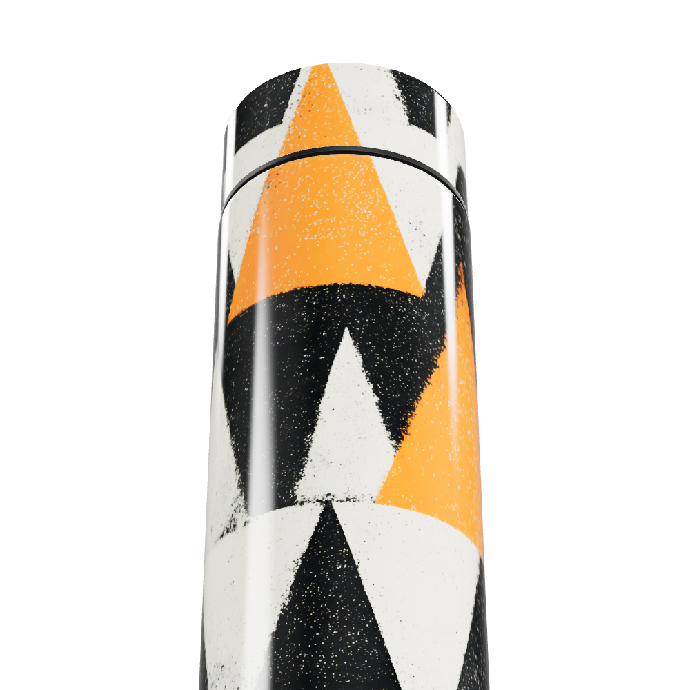Garrafa Térmica Touch - Geométrica Preta e Laranja