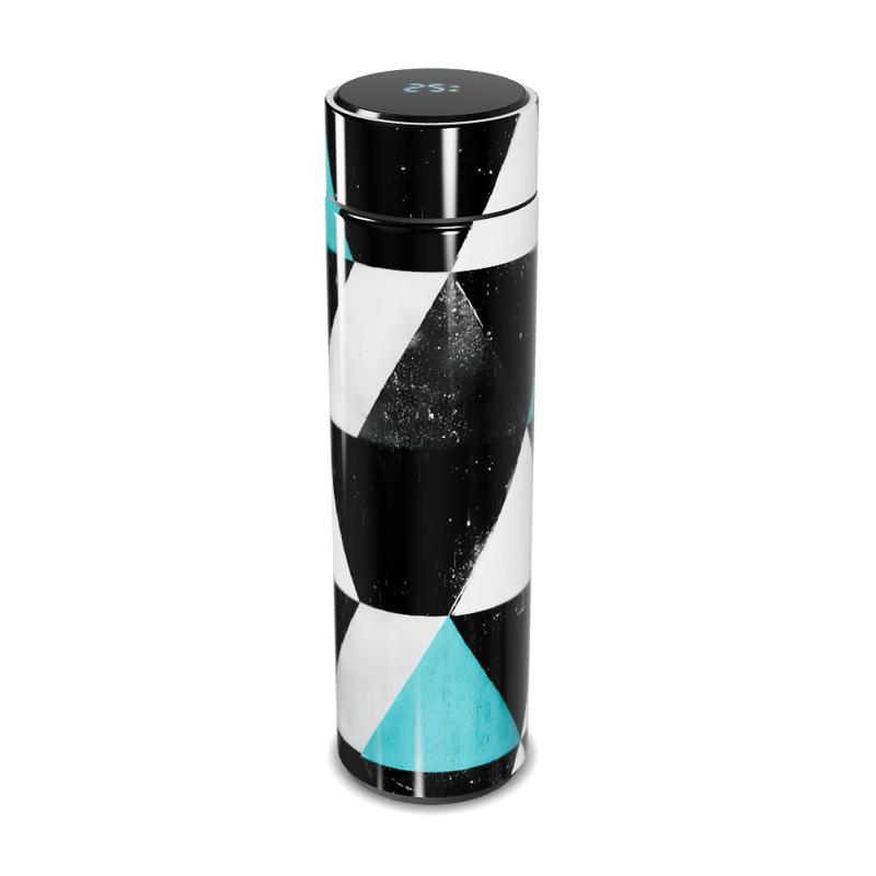 Garrafa Térmica Touch - Geométrica Preto e Azul