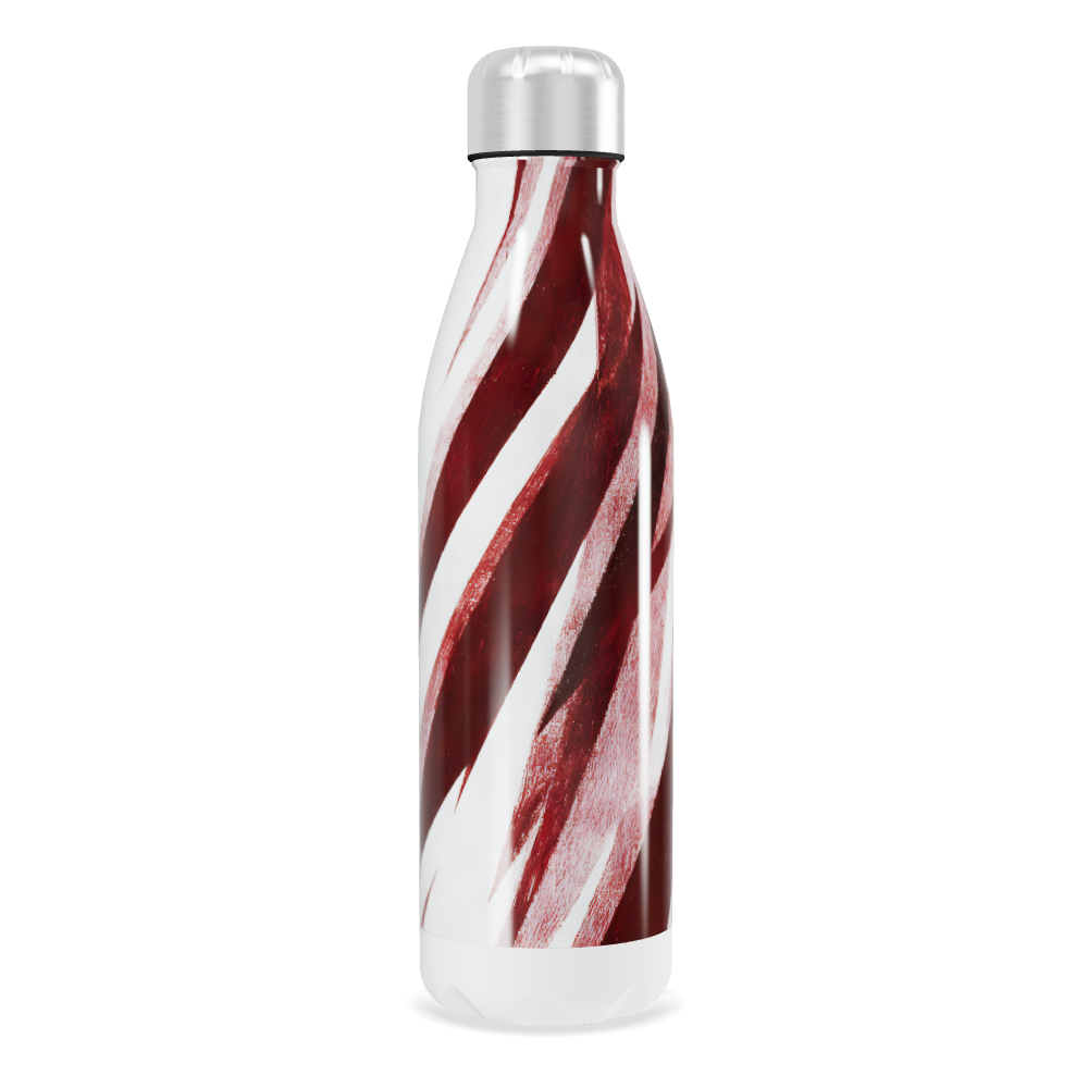 Garrafa Inox - Branca e Vermelha Listrada