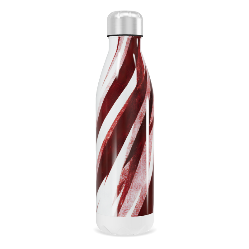 Garrafa Inox - Branca e Vermelha Listrada