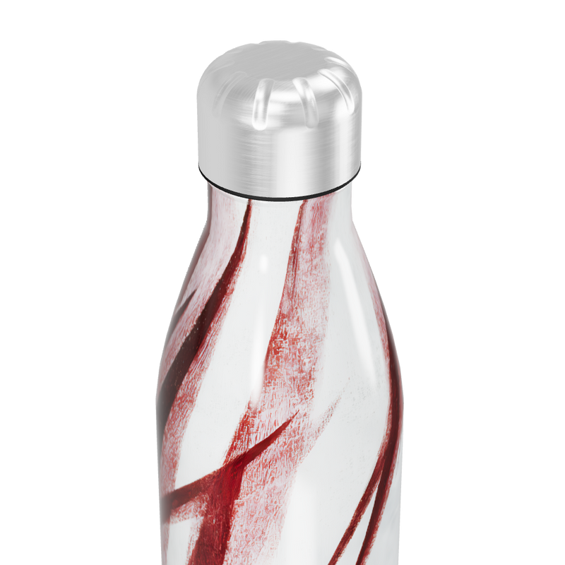 Garrafa Inox - Branca e Vermelha Listrada