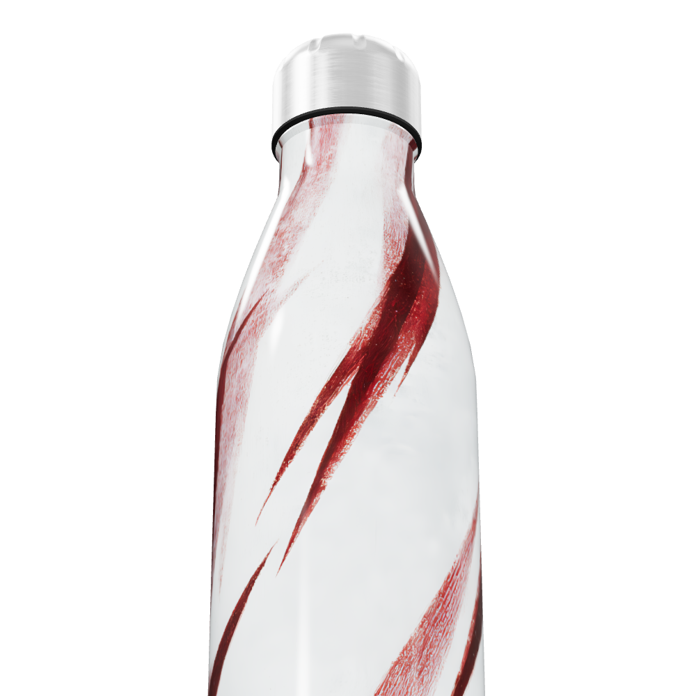 Garrafa Inox - Branca e Vermelha Listrada