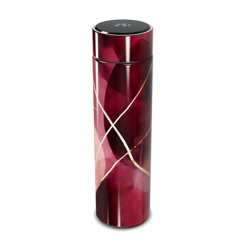 Garrafa Térmica Touch - Vermelha com Detalhes Dourados