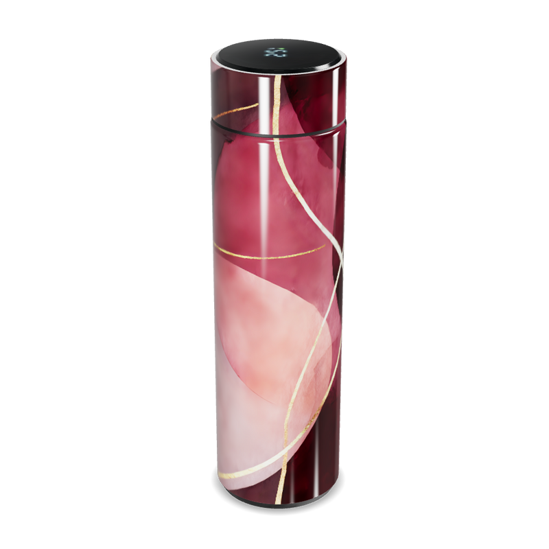 Garrafa Térmica Touch - Vermelha com Detalhes Dourados