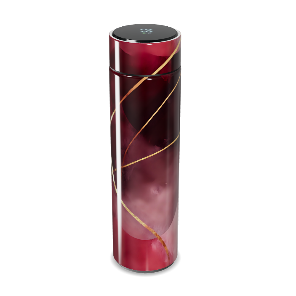 Garrafa Térmica Touch - Vermelha com Detalhes Dourados