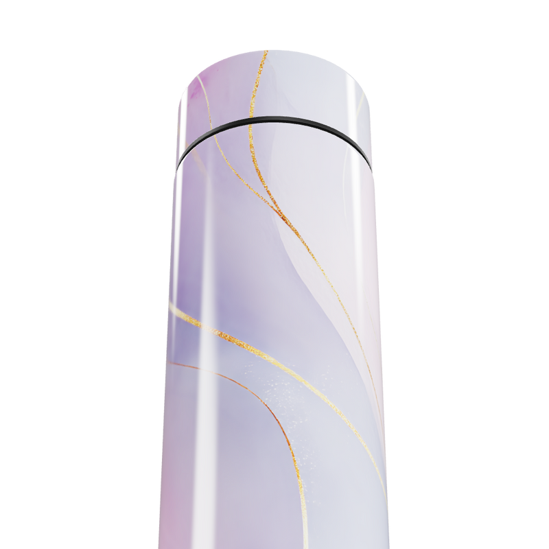 Garrafa Térmica Touch - Branca com Linhas Douradas