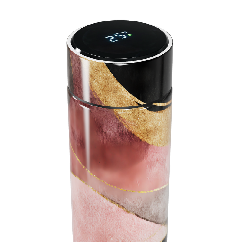 Garrafa Térmica Touch - Mármore Rosa e Dourado