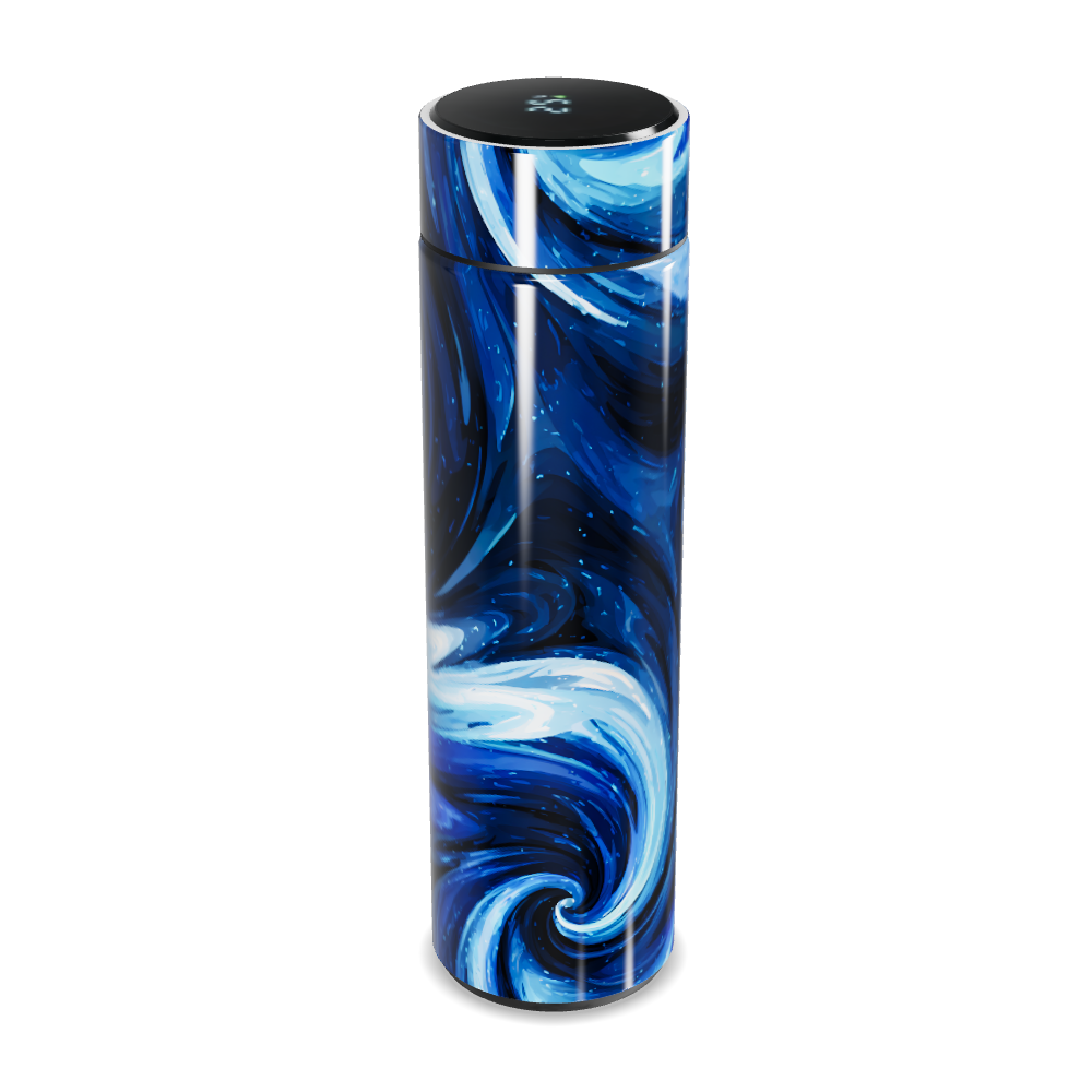 Garrafa Térmica Touch - Azul com Estampa Artística