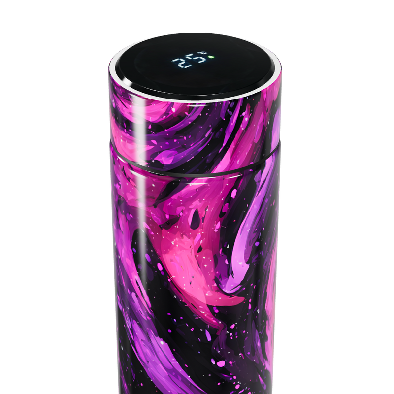 Garrafa Térmica Touch - Estampa Abstrata Roxa