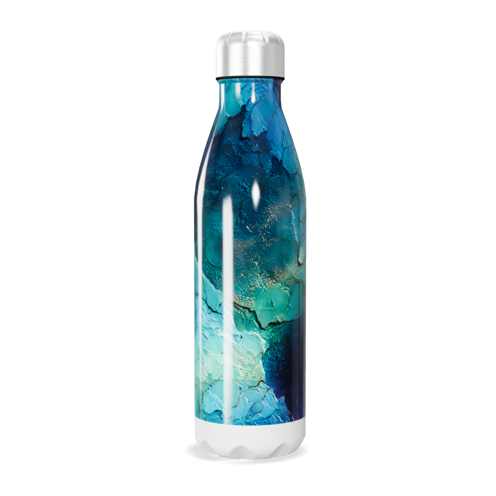 Garrafa Inox - Azul Marmorizada