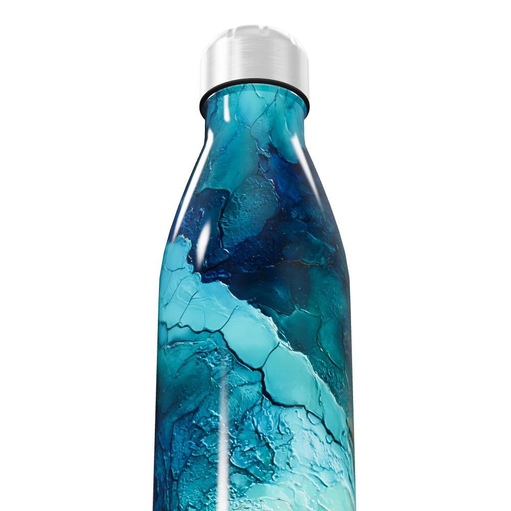 Garrafa Inox - Azul Marmorizada