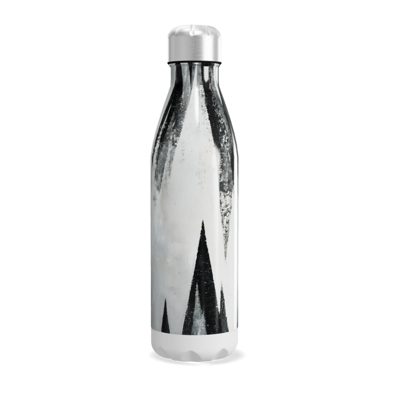 Garrafa Inox - Estampa Abstrata Preto e Branco
