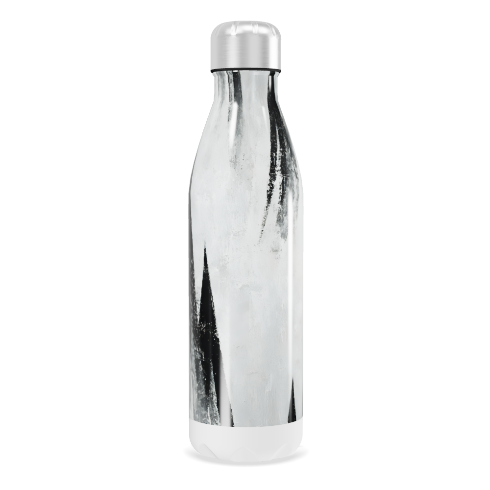 Garrafa Inox - Estampa Abstrata Preto e Branco