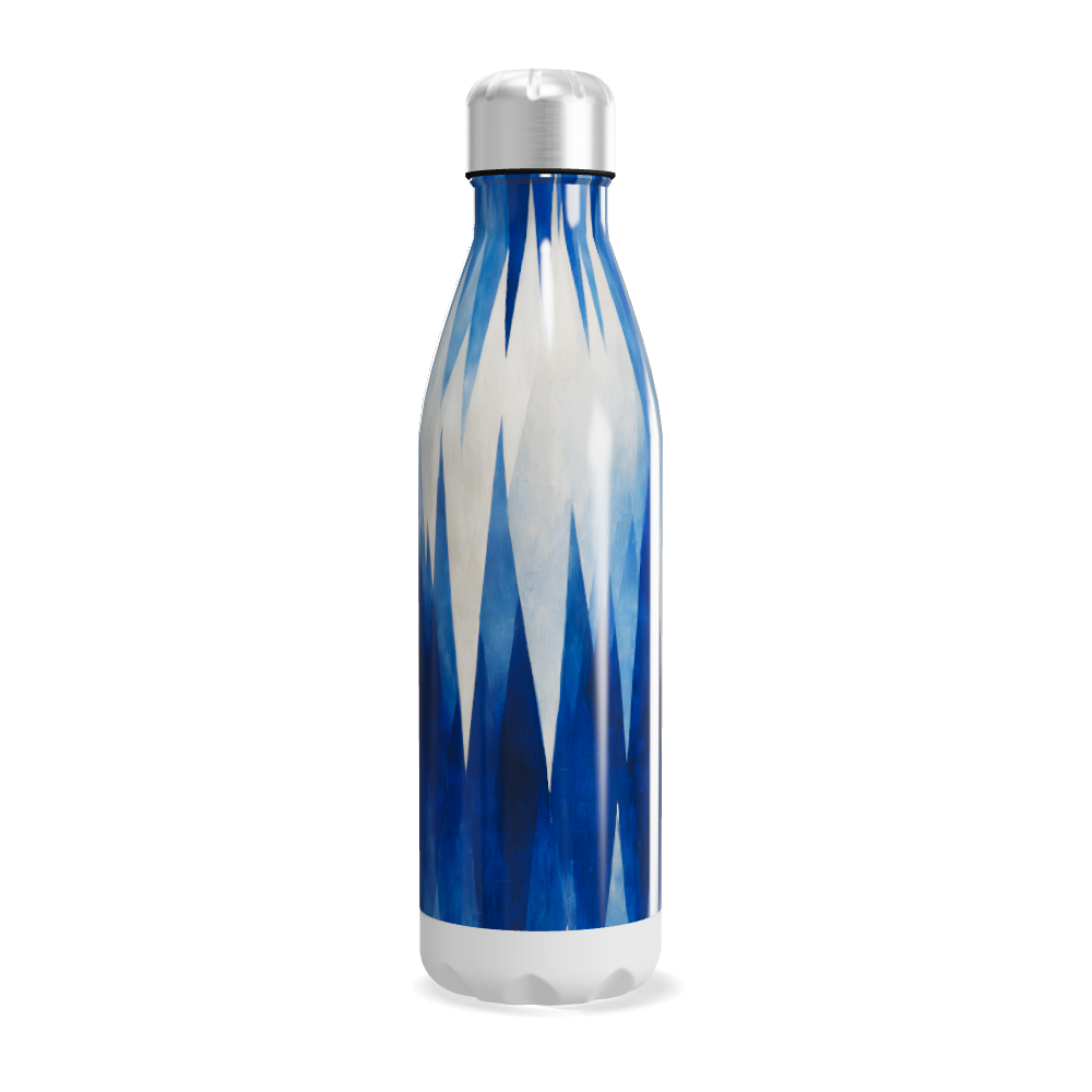 Garrafa Inox - Estampa Azul Geométrica