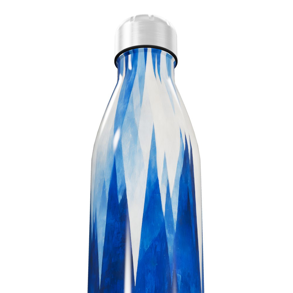 Garrafa Inox - Estampa Azul Geométrica