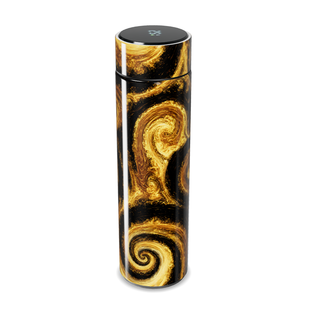 Garrafa Térmica Touch - Preto Dourado Espiral