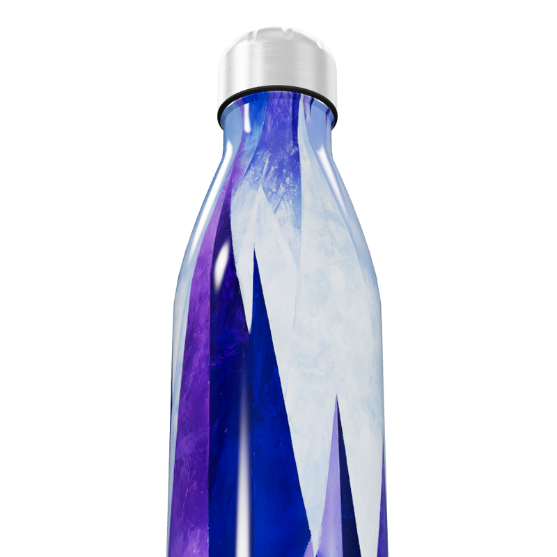 Garrafa Inox - Azul com Estampa Geométrica