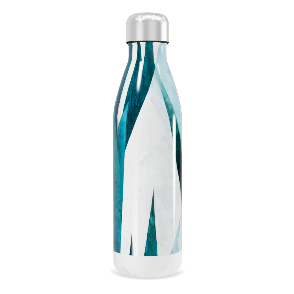 Garrafa Inox - Azul com Estampa Geométrica