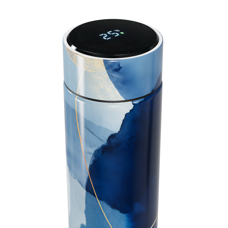 Garrafa Térmica Touch - Azul Estampa Abstrata