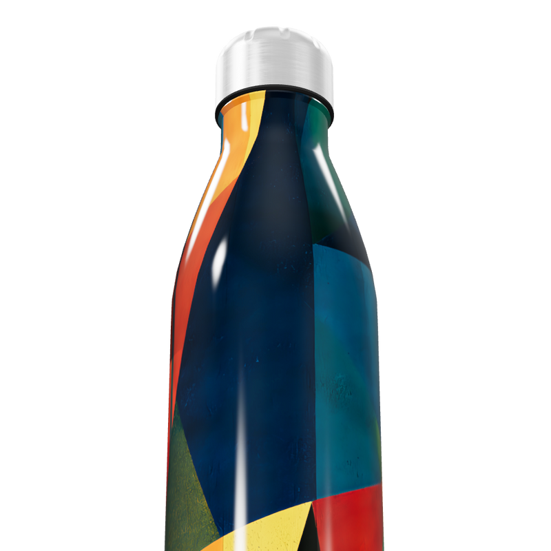 Garrafa Inox - Estampa Geométrica Colorida