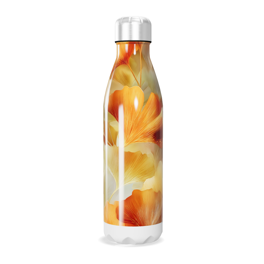 Garrafa Inox - Estampa Floral Laranja