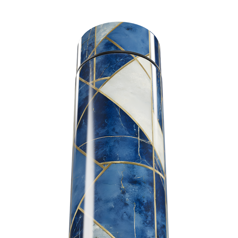 Garrafa Térmica Touch - Azul Mármore Elegante
