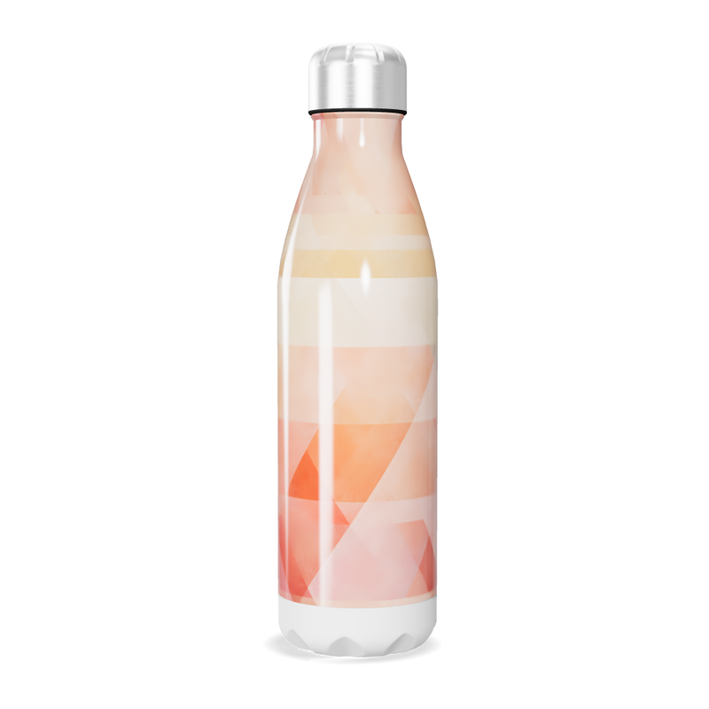 Garrafa Inox - Estampa Geométrica Laranja