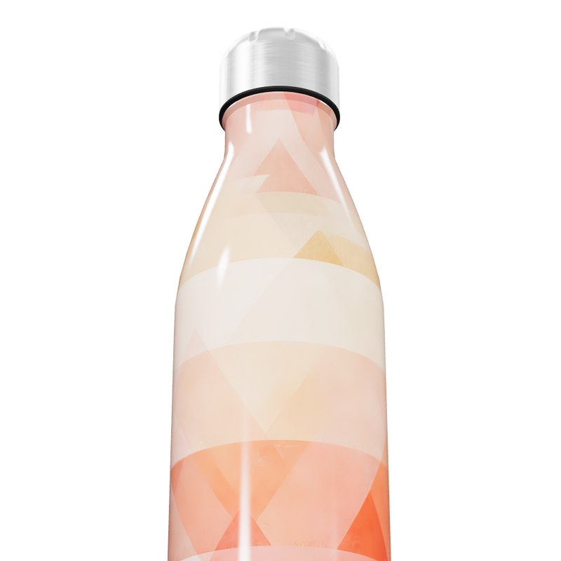 Garrafa Inox - Estampa Geométrica Laranja