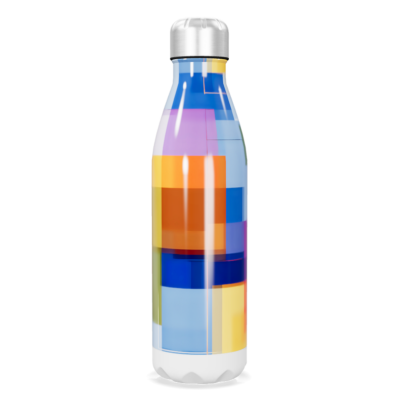 Garrafa Inox - Estampa Geométrica Colorida