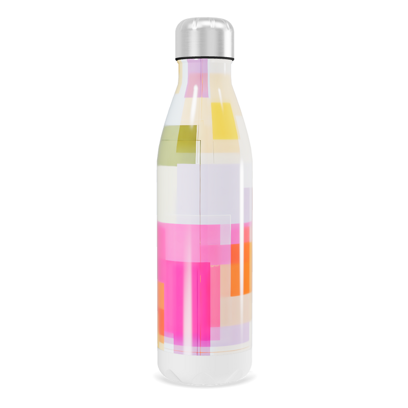 Garrafa Inox - Estampa Geométrica Colorida