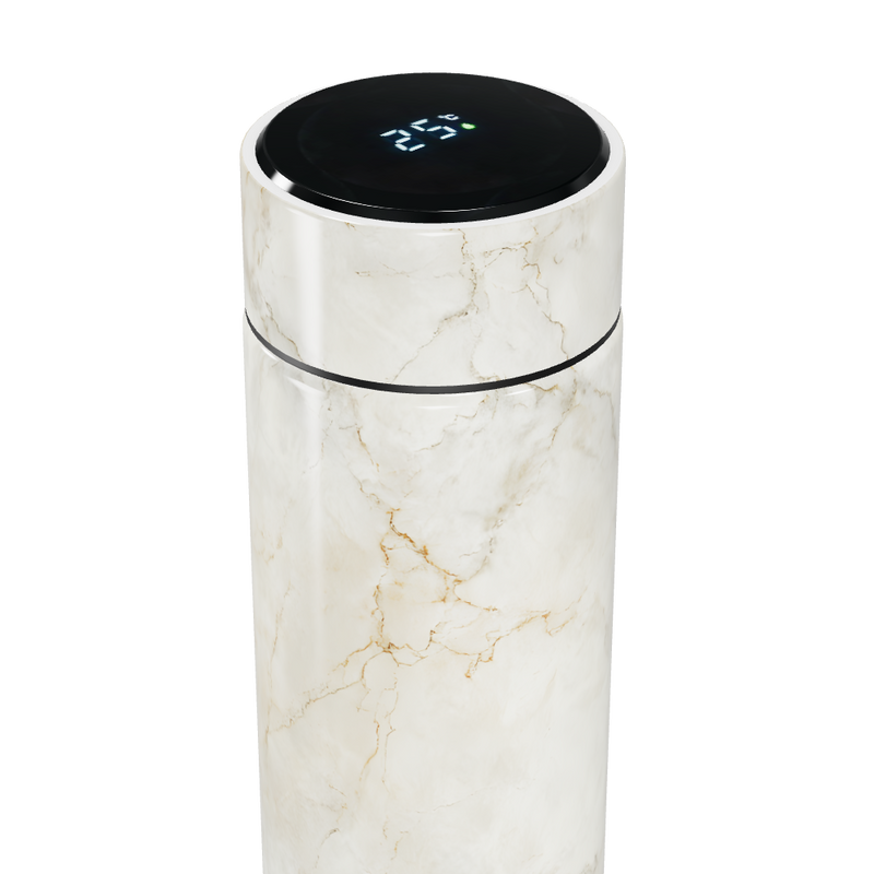 Garrafa Térmica Touch - Mármore Digital Branco