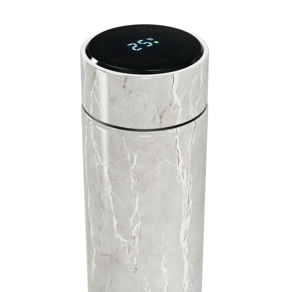Garrafa Térmica Touch - Mármore Digital Branco