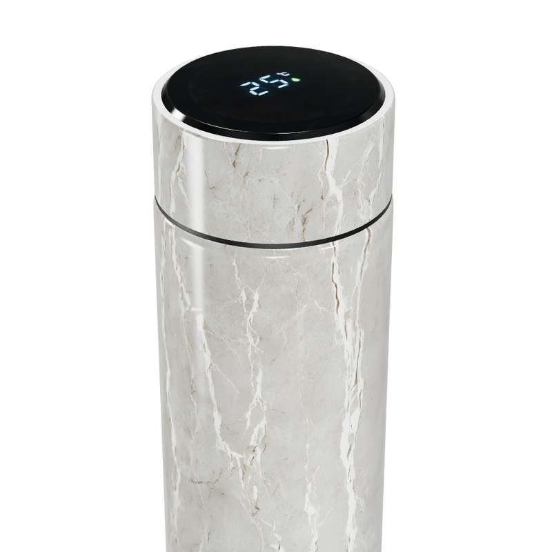 Garrafa Térmica Touch - Mármore Digital Branco