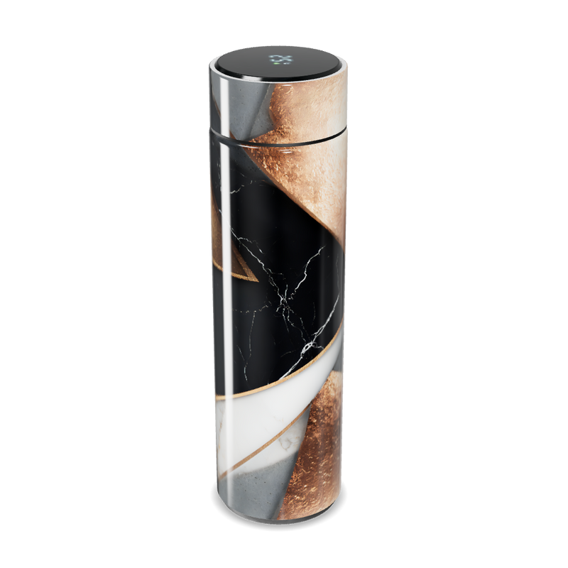 Garrafa Térmica Touch - Preto e Dourado Geométrico