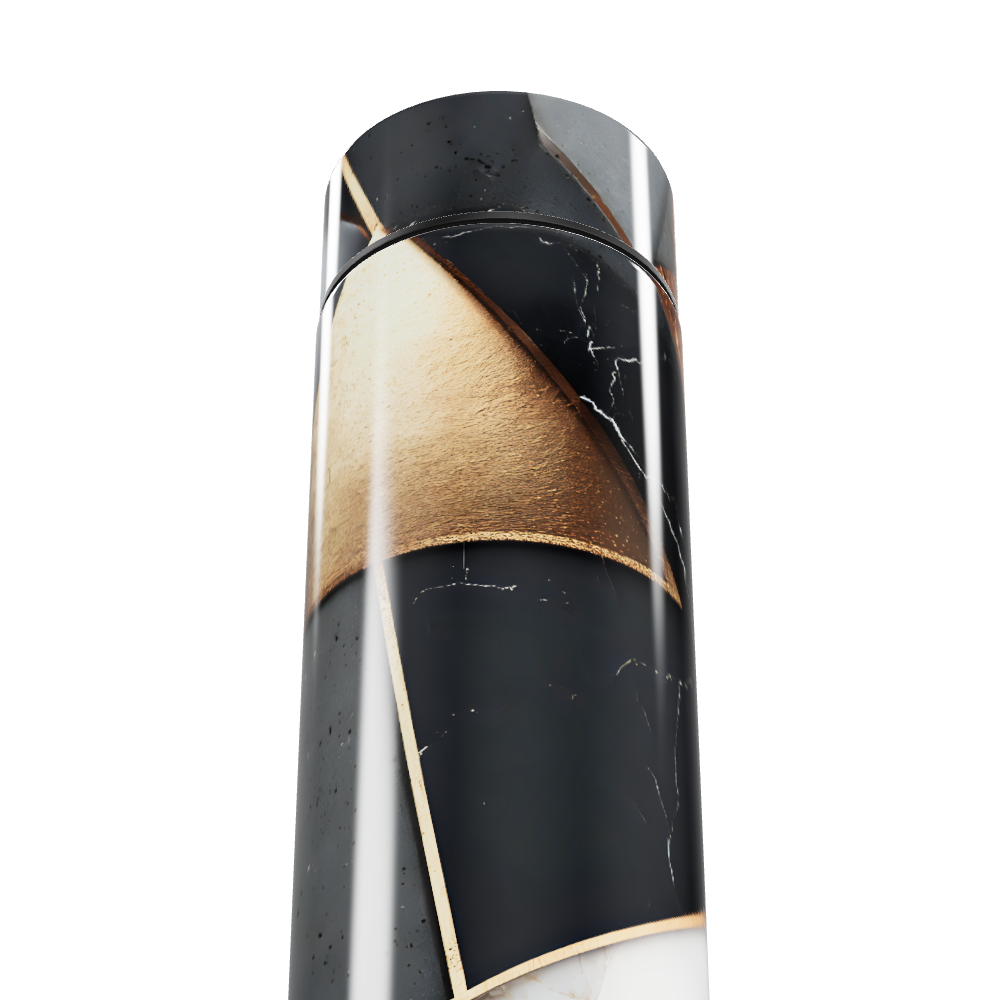 Garrafa Térmica Touch - Preto e Dourado Geométrico