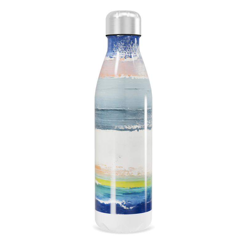 Garrafa Inox - Estampa Praia Azul